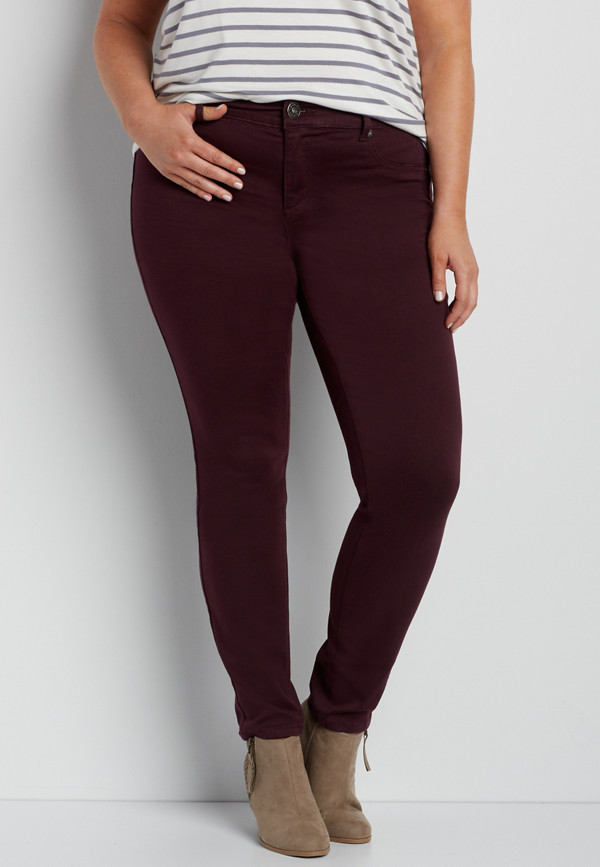 DenimFlex™ plus size jegging in deep cabernet red | maurices