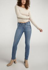Silver Jeans Co.&reg; Most Wanted Mid Rise Button Fly Straight Jean, C3337, small