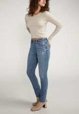 Silver Jeans Co.&reg; Most Wanted Mid Rise Button Fly Straight Jean, C3337, small