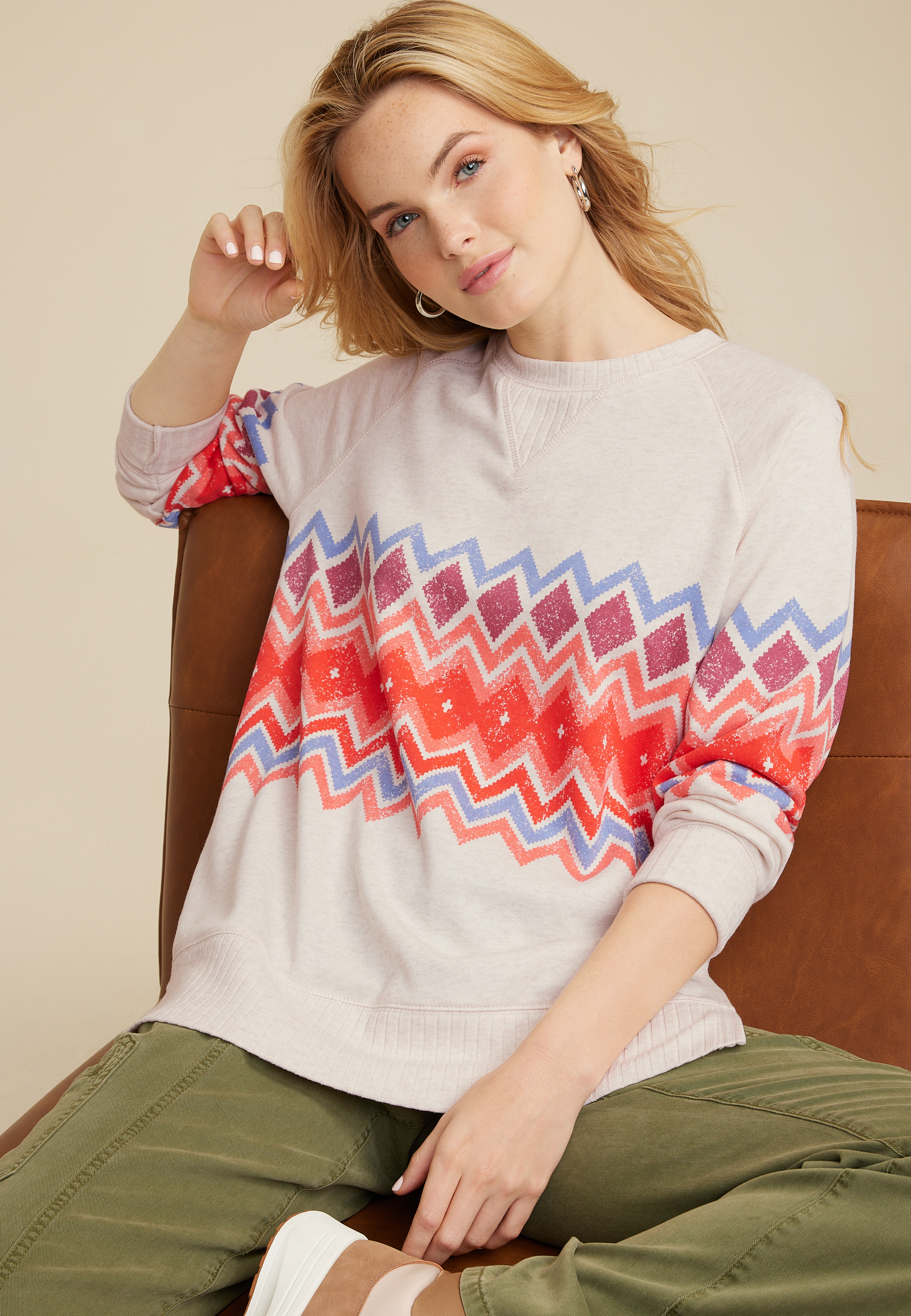 Willowsoft Fair Isle Sweatshirt, C2445, large