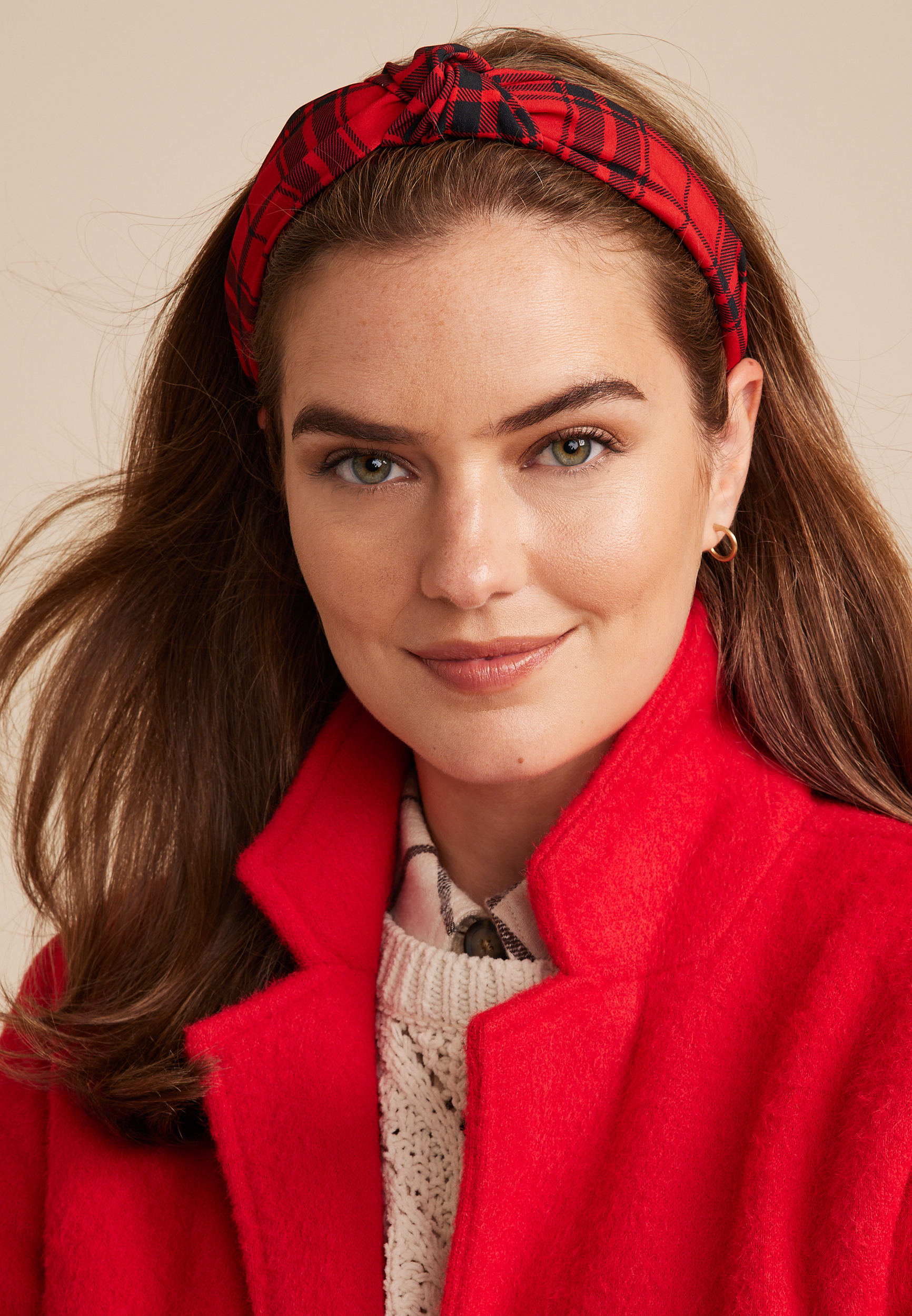 Buffalo Plaid Knotted Headband, C2842, large