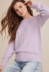 Cable Knit Reversible Wrap Sweater, C9381, small