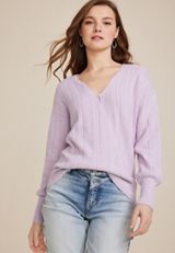 Cable Knit Reversible Wrap Sweater, C9381, small