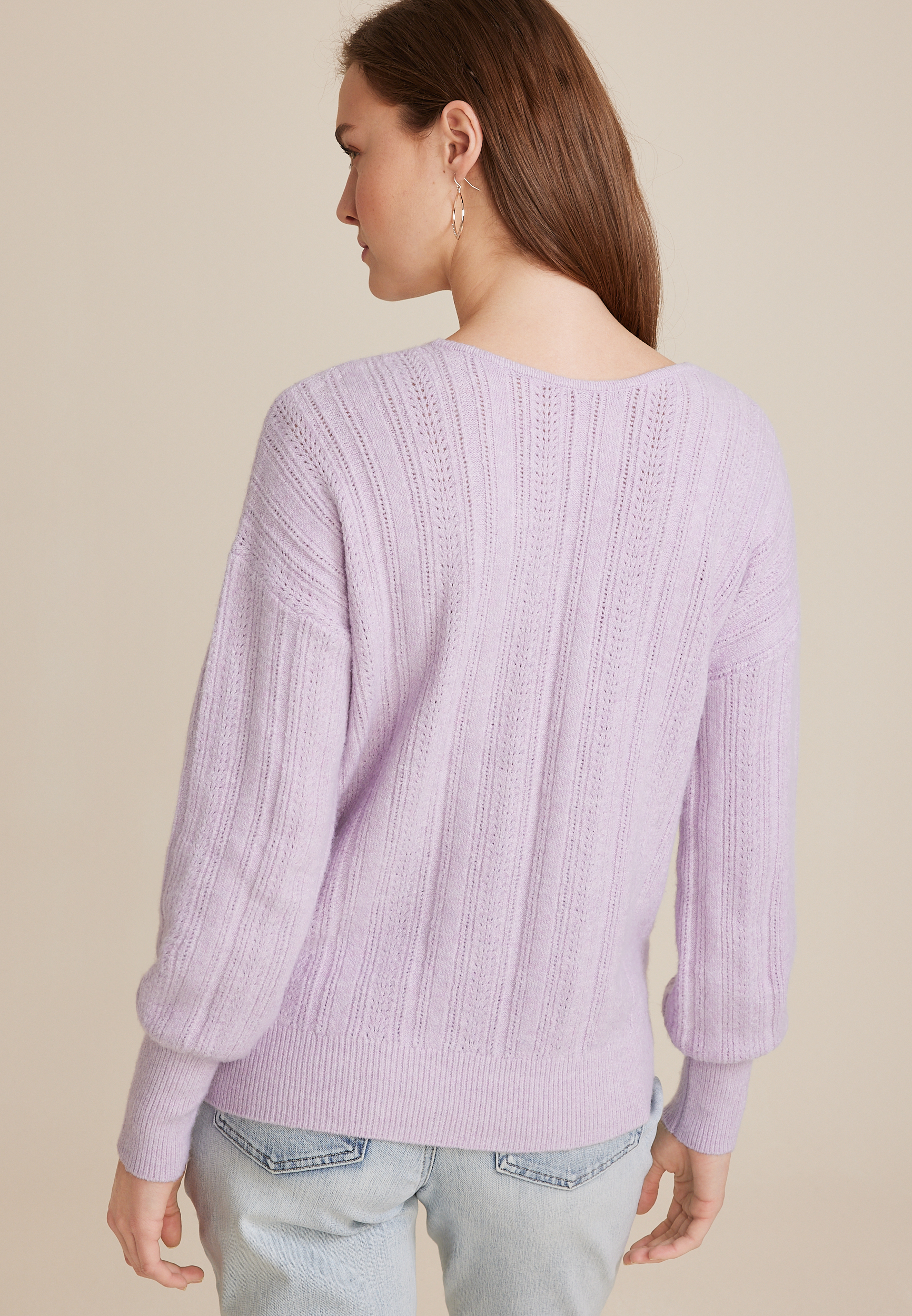 Cable Knit Reversible Wrap Sweater, C9381, large