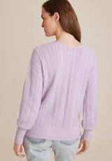 Cable Knit Reversible Wrap Sweater, C9381, small