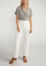 Silver Jeans Co.&reg; White High Rise Patch Pocket Wide Leg Jean, C223, small