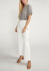 Silver Jeans Co.&reg; White High Rise Patch Pocket Wide Leg Jean, C223, small