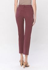 Vervet&trade; Ankle Straight Burgundy High Rise Jean, BURGUNDY, small