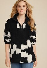 Teddy Sherpa Ikat Sweatshirt, C1756, small
