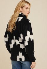 Teddy Sherpa Ikat Sweatshirt, C1756, small