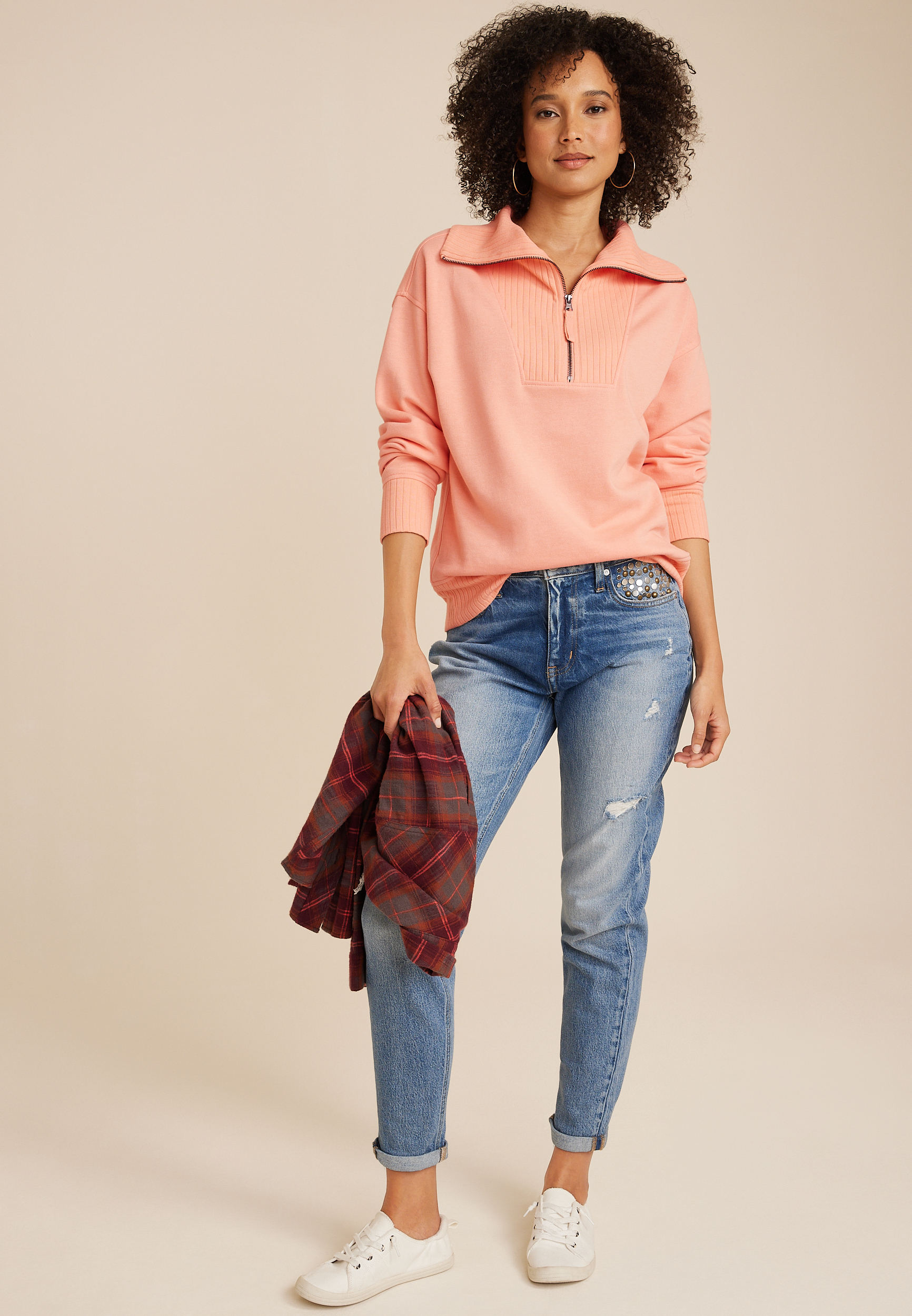 Willowsoft Collared Sweatshirt, C7968, large