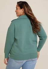 Plus Size Willowsoft Collared Sweatshirt, C531, small