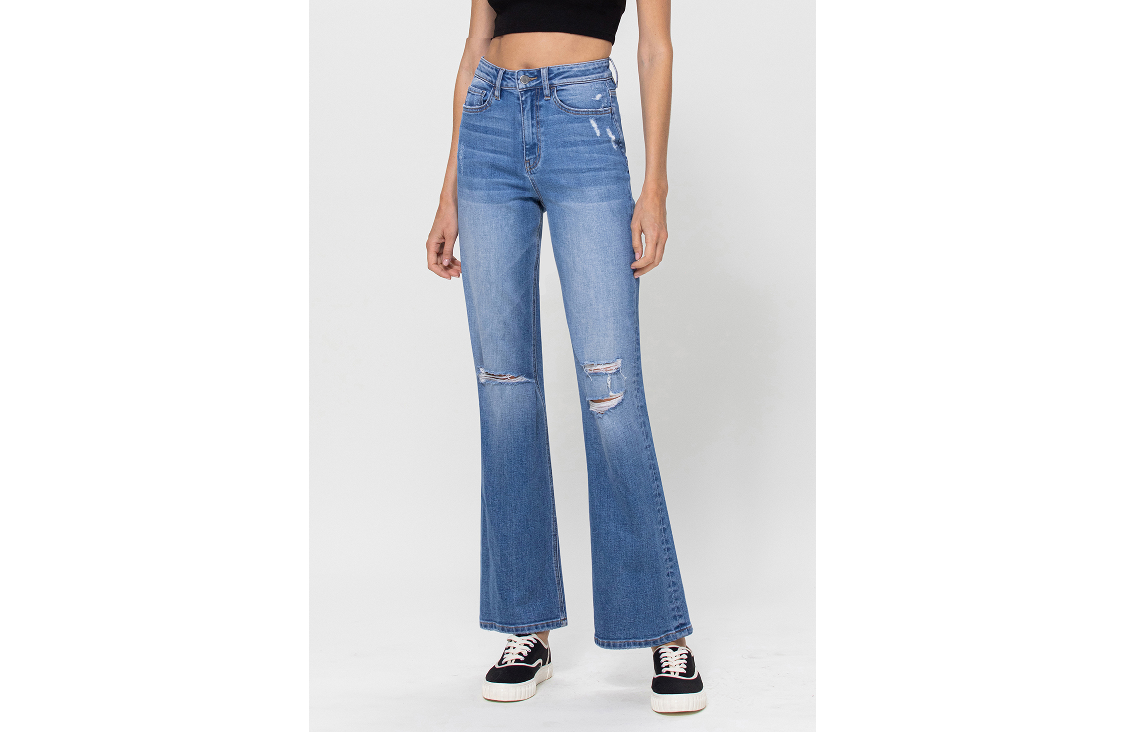 Flying Monkey™ 90s Flare High Rise Ripped Dad Jean