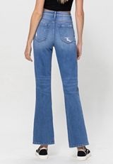 Flying Monkey&trade; 90s Flare High Rise Ripped Dad Jean, C3337, small