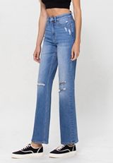 Flying Monkey&trade; 90s Flare High Rise Ripped Dad Jean, C3337, small