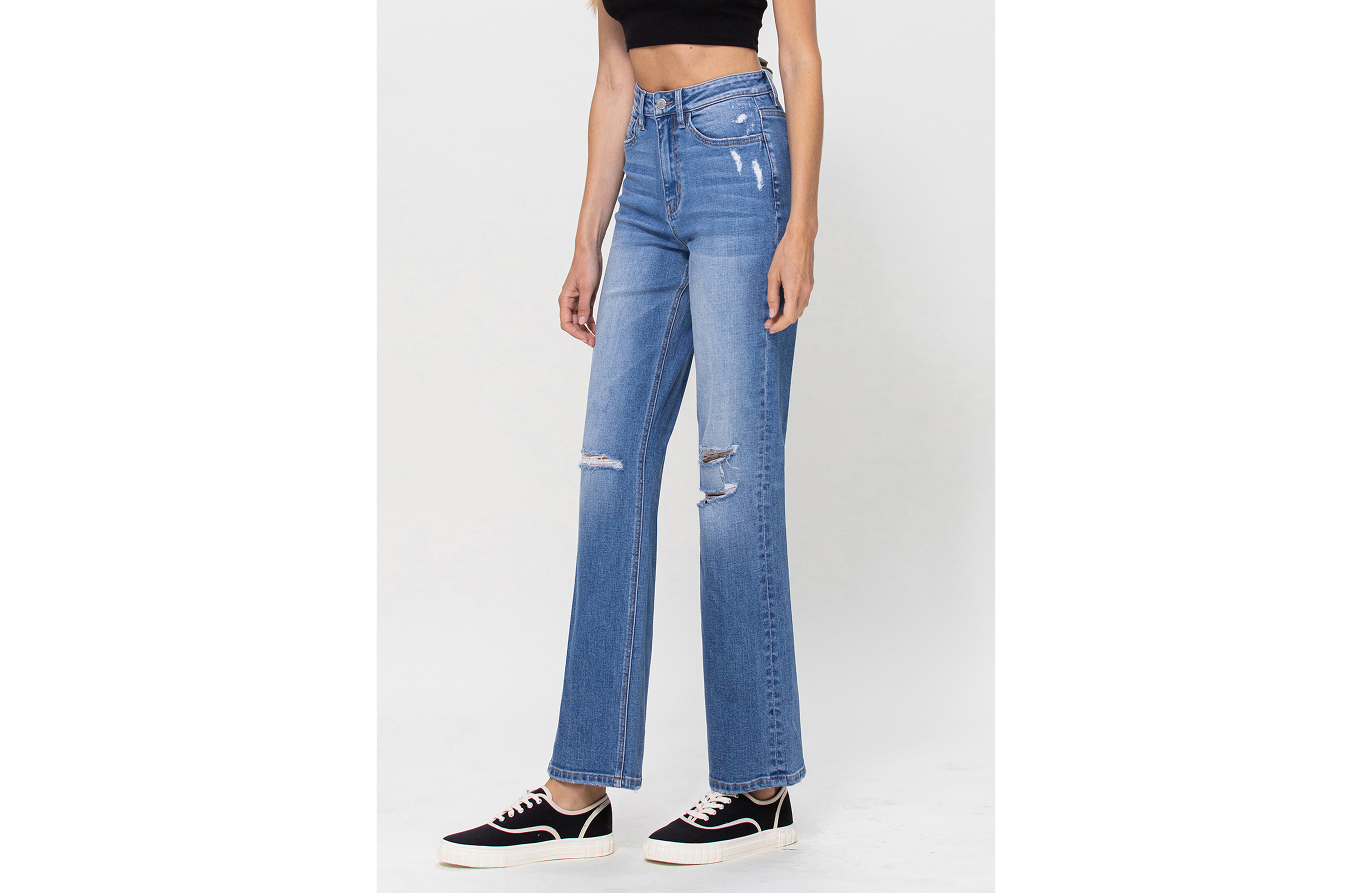 Flying Monkey™ 90s Flare High Rise Ripped Dad Jean