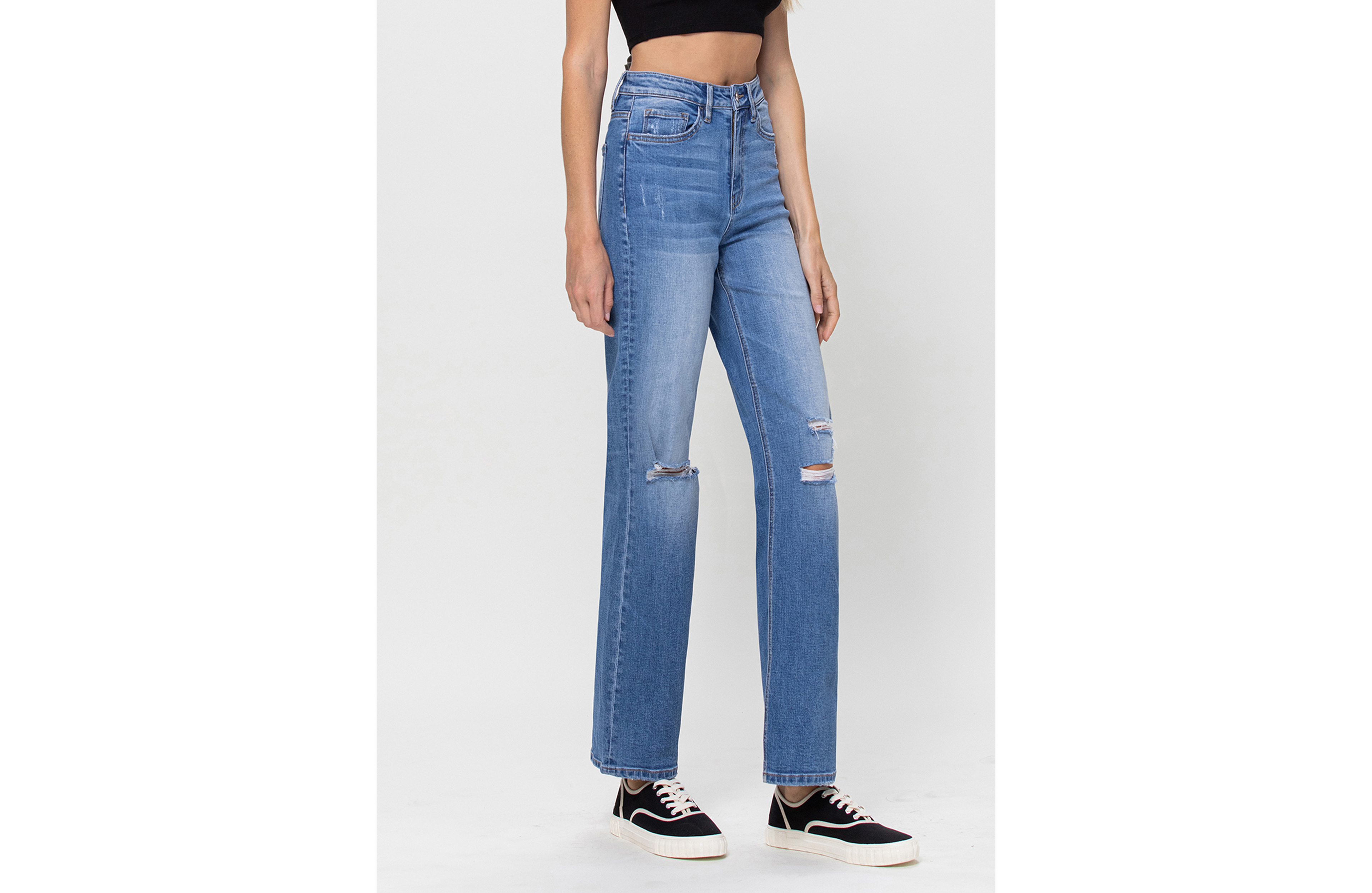 Flying Monkey™ 90s Flare High Rise Ripped Dad Jean