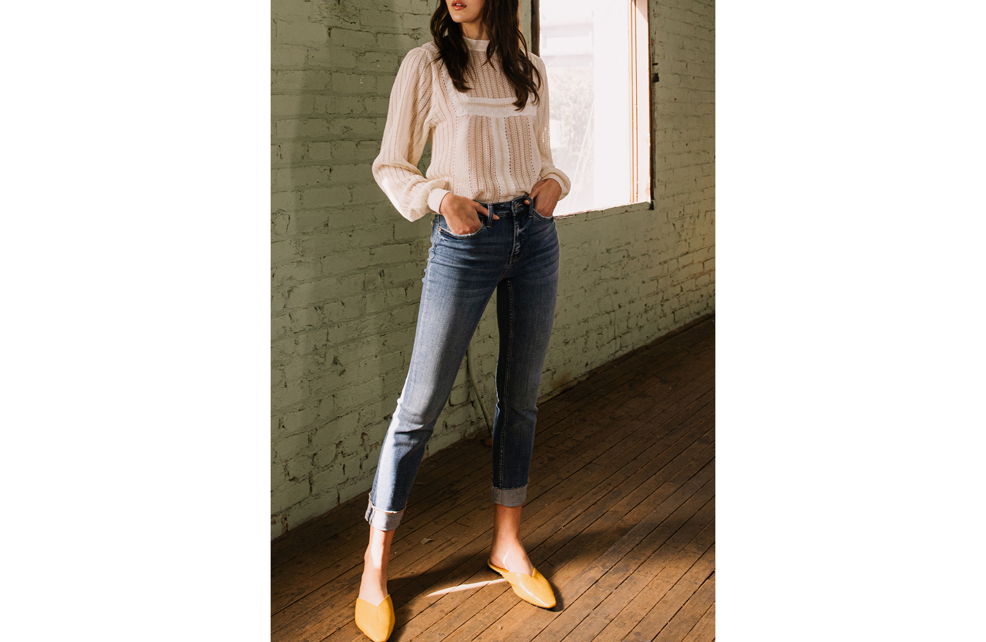 Flying Monkey™ Ankle Straight Mid Rise Cuffed Hem Jean