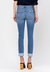 Flying Monkey&trade; Ankle Straight Mid Rise Cuffed Hem Jean, C3337, small