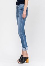 Flying Monkey&trade; Ankle Straight Mid Rise Cuffed Hem Jean, C3337, small