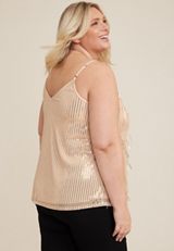 Plus Size Sequin Fringe Cami, C727, small