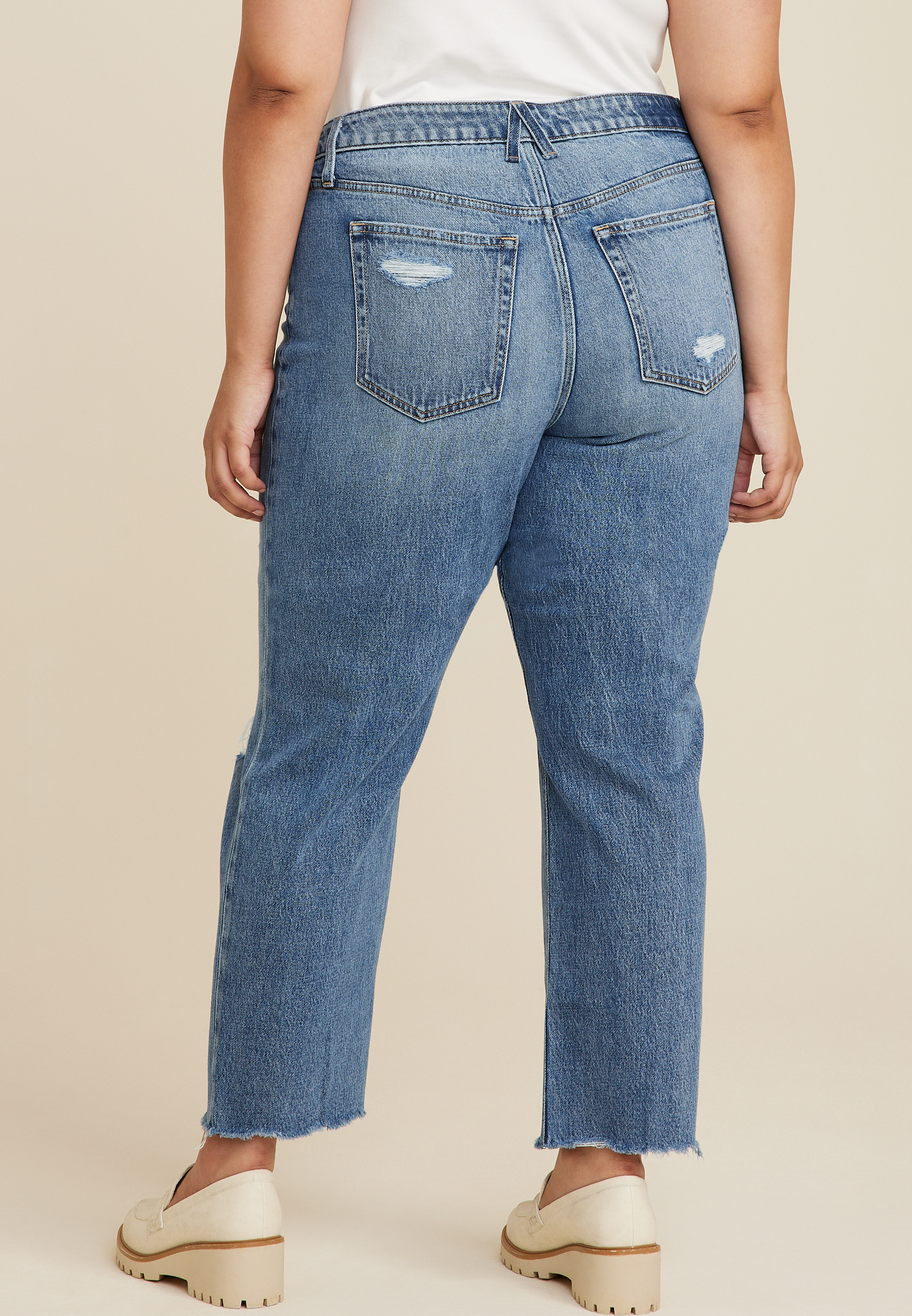 Plus Size Goldie Blues&trade; Brooklyn Relaxed Curvy High Rise Ripped Straight Jean, C3337, large