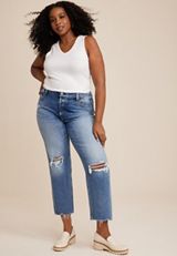 Plus Size Goldie Blues&trade; Brooklyn Relaxed High Rise Ripped Straight Jean, C3337, small