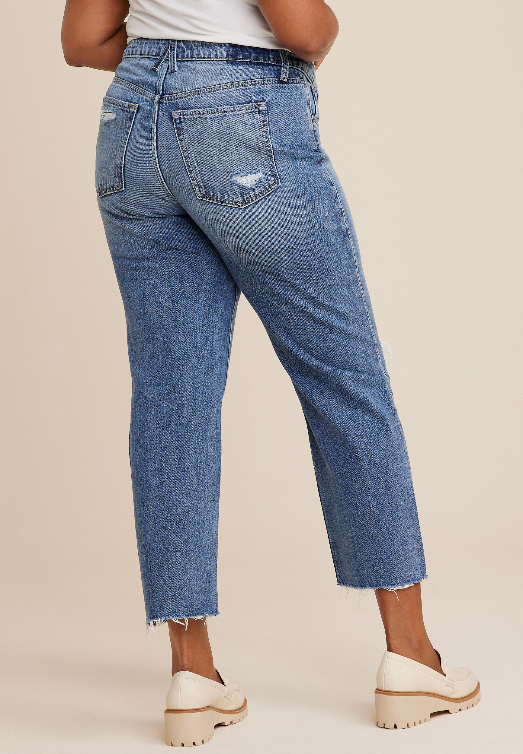 Plus Size Goldie Blues&trade; Brooklyn Relaxed High Rise Ripped Straight Jean, C3337, large