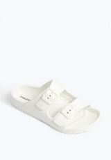 SuperCush Remi Double Strap Buckle Slide Sandal, WHITE, small