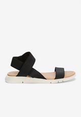 Aftin Strappy Stretch Flatform Sandal, BLACK, small