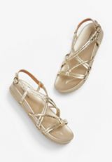 Alexa Gold Strappy Sandal, C605, small