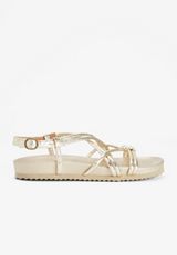 Alexa Gold Strappy Sandal, C605, small