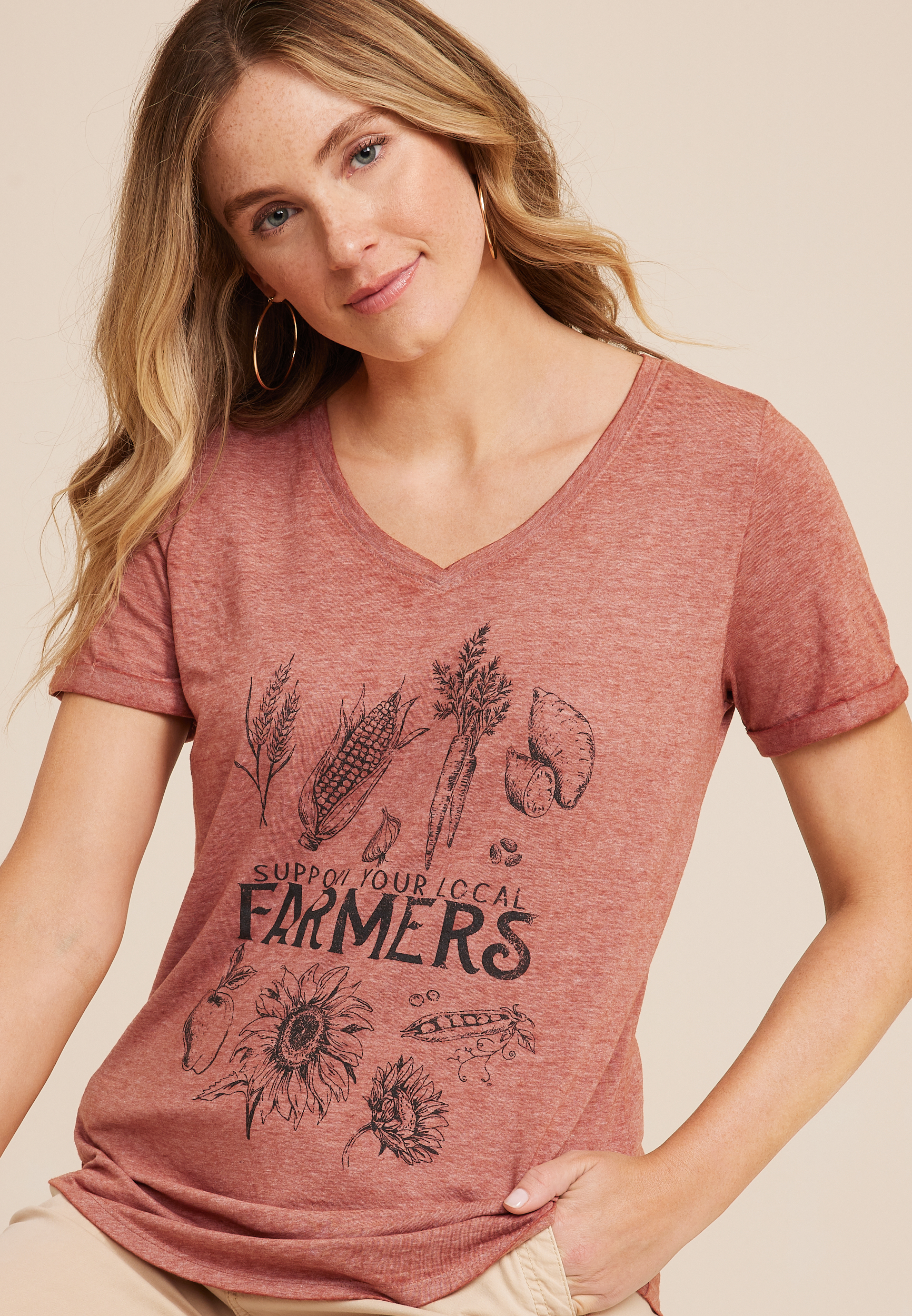 Support Your Local Farmers Graphic Tee, C5436, large