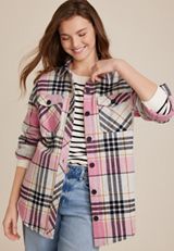 Plaid Twill Shacket, C2823, small