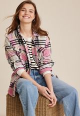 Plaid Twill Shacket, C2823, small