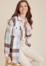 Plaid Twill Shacket, C3986, small
