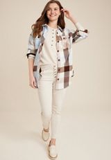 Plaid Twill Shacket, C3986, small