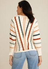Chenille Striped Dolman Sweater, C3986, small