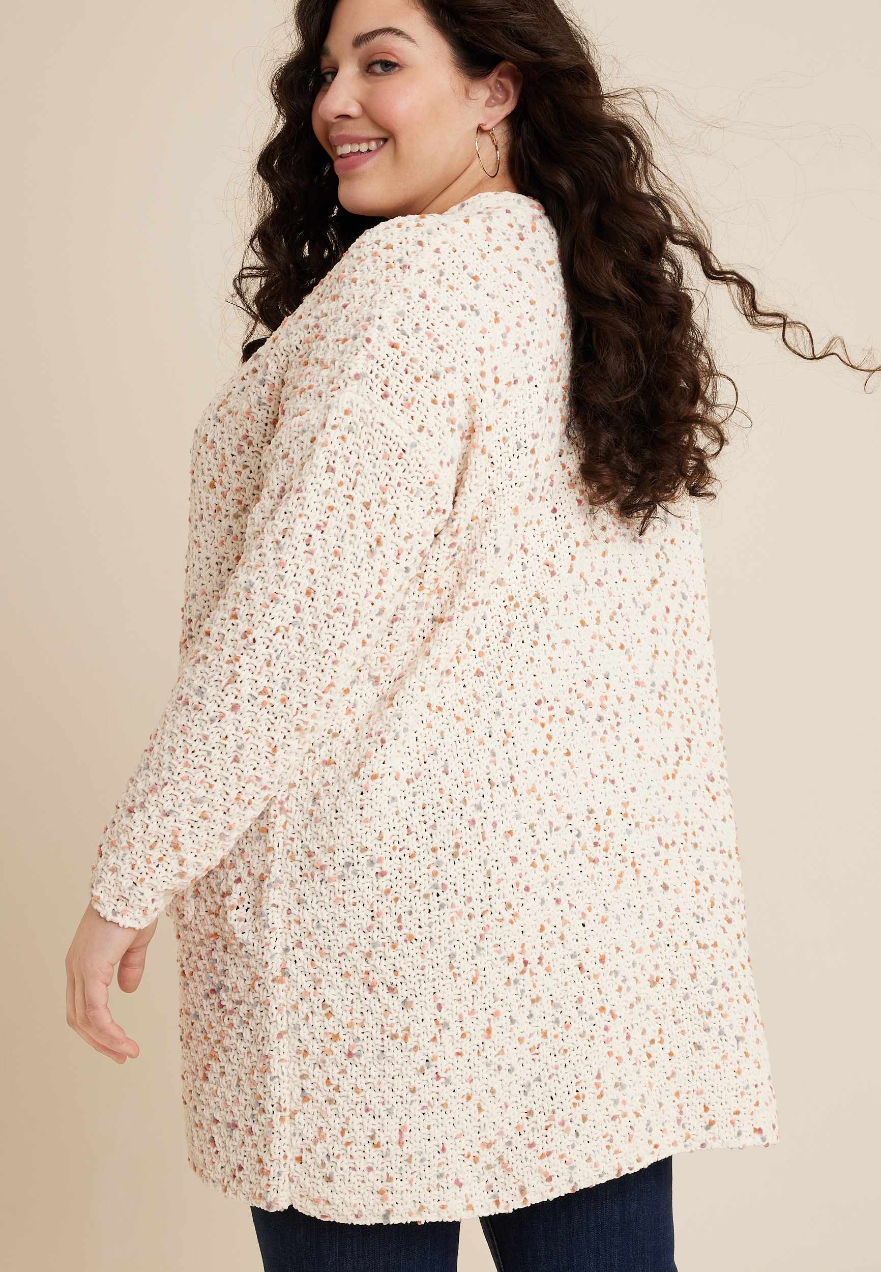 Plus Size Popo Chenille Cardigan, MULTI COMBO, large