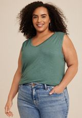 Plus Size 24/7 Morgan V Neck Tank Top, C531, small