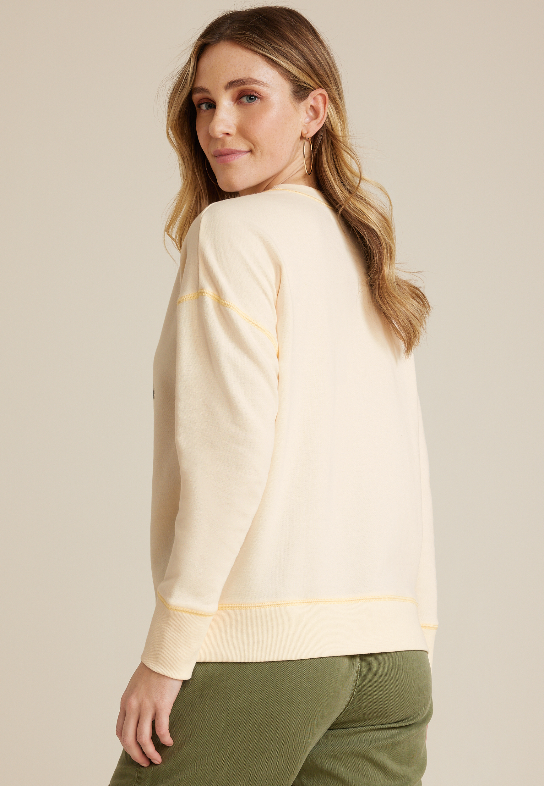 Good Vibes Palm Tree Sweatshirt, C1754, large
