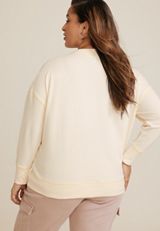 Plus Size Good Vibes Palm Tree Sweatshirt, C1754, small