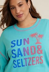 Plus Size Sun Sand And Seltzers Sweatshirt, C4820, small