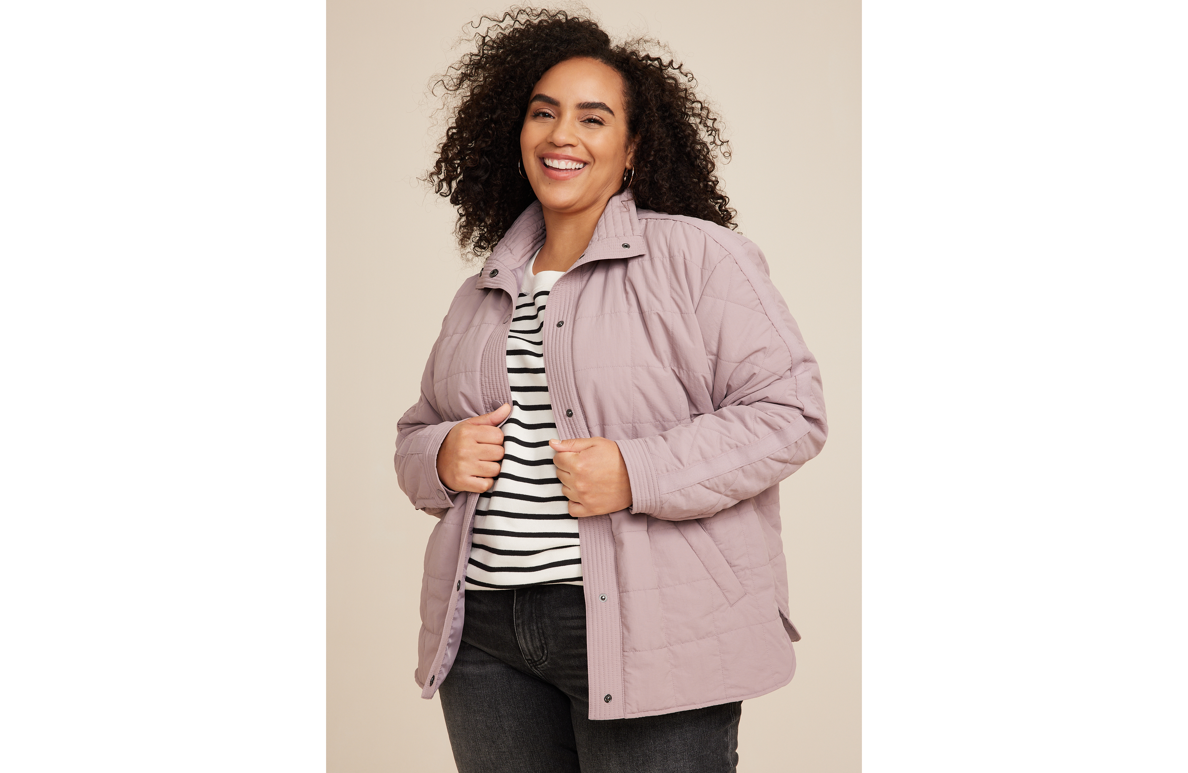 Plus Quilted Bomber Jacket