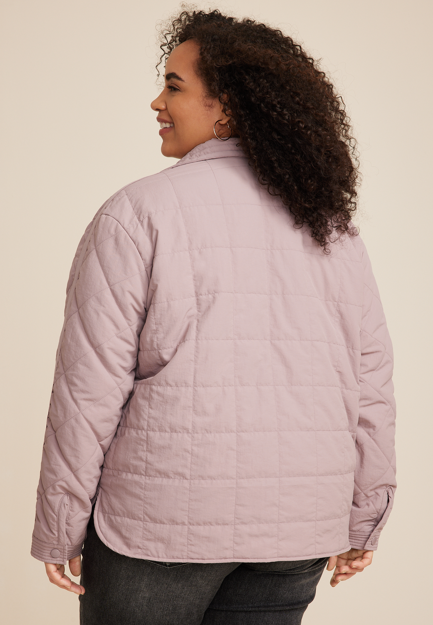 Plus Size Quilted Bomber Jacket, C313, large