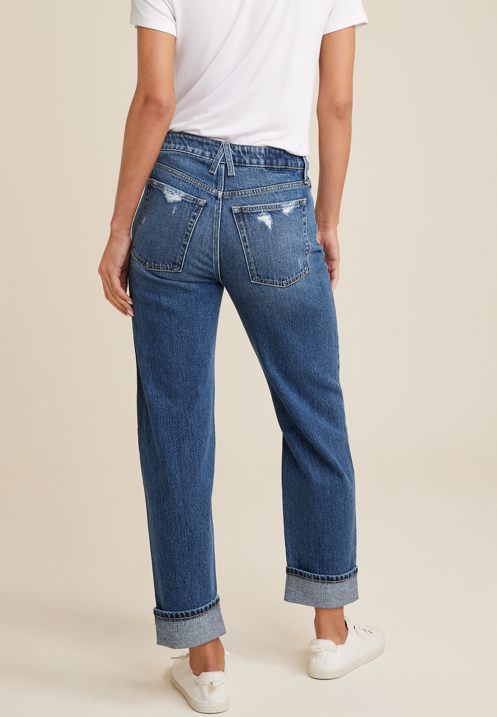 Goldie Blues&trade; Brooklyn Relaxed High Rise Ripped Straight Ankle Jean, C258, large