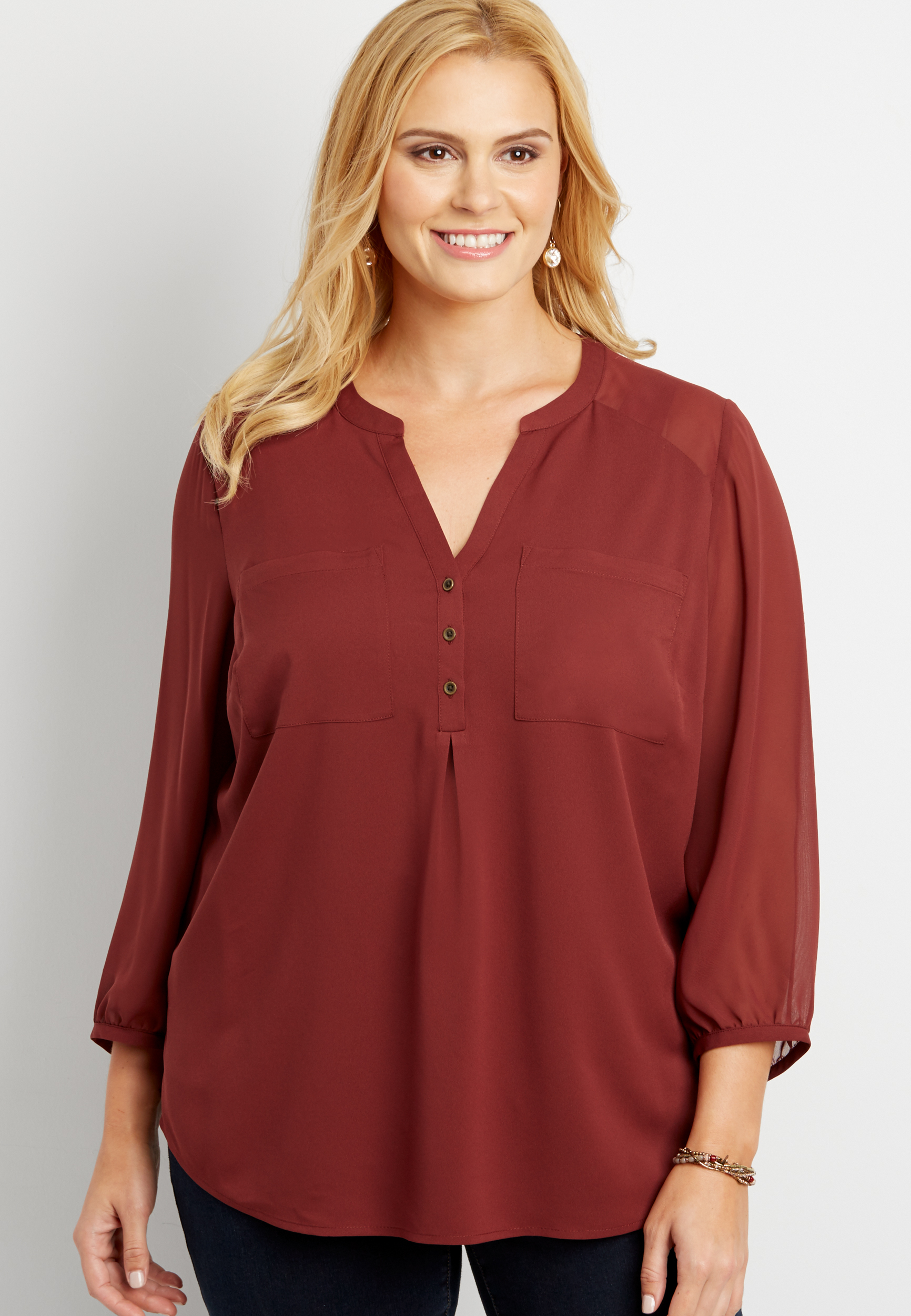 the perfect plus size solid blouse | maurices