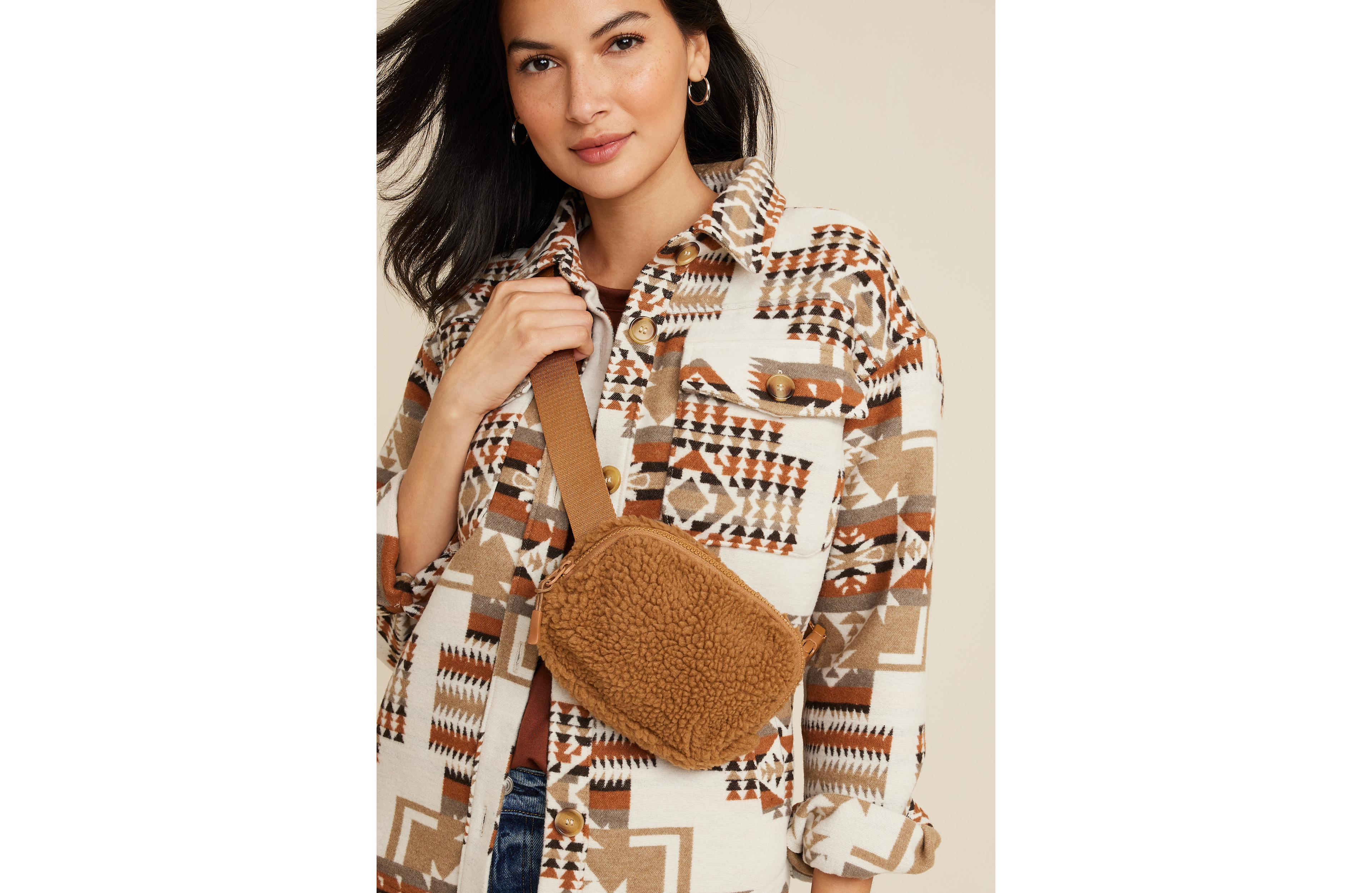 Teddy Sherpa Crossbody Belt Bag