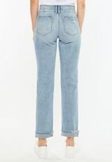 KanCan&trade; High Rise Frayed Cuff Hem Straight Jean, C2806, small