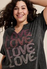 Plus Size Love Graphic Tee, C106, small